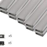10er Set AL-02EB Einbauprofil inkl. Abdeckung und Endkappen