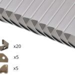 10er Set AL-205EC Eckprofil inkl. Abdeckung, Endkappen und Halteklammern