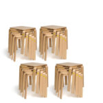 20x Erzi Hocker 25 aus Formholz - stapelbar