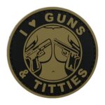 3D Patch I love Guns and Titties – Regenjacken | Outdoor Militär Tactical Gear