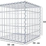 4er Set Gabionen 50 x 50 x 50 cm (L x H x T), Maschenweite 5 x 10 cm, Spiralverschluss, Drahtstärke 4,5 mm