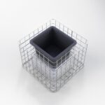 Aktion Blumensäule Höhe 32 cm Grundfläche 42 x 42 cm MW 5 x 5 cm, feuerverzinkt inkl. Topf