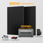 Anker Solarbank 2 E1600 AC + Smarter Zähler - 1600Wh Solarspeicher / 2 x 440Wp Bifaziale Solarmodule / Powerness Express