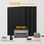 Anker Solarbank 2 E1600 AC + Smarter Zähler - 1600Wh Solarspeicher / 4 x 440Wp Bifaziale Solarmodule + TSUN 800W Wechselrichter / Powerness Express