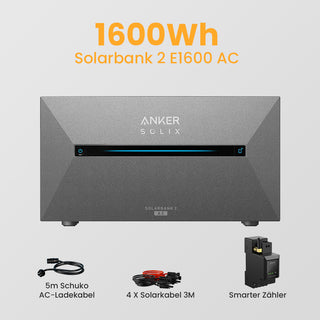Anker Solarbank 2 E1600 AC + Smarter Zähler - 1600Wh Solarspeicher / ohne Solarmodule & Wechselrichter / Abholung Meerbusch