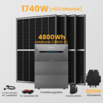 Anker Solarbank 2 E1600 AC + Smarter Zähler - 4800Wh Solarspeicher / 4 x 435Wp Bifaziale Solarmodule + APsystems 800W Wechselrichter / Versand