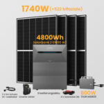 Anker Solarbank 2 E1600 AC + Smarter Zähler - 4800Wh Solarspeicher / 4 x 435Wp Bifaziale Solarmodule + TSUN 800W Wechselrichter / Versand