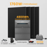 Anker Solarbank 2 E1600 AC + Smarter Zähler - 4800Wh Solarspeicher / 4 x 440Wp Bifaziale Solarmodule + TSUN 800W Wechselrichter / Versand
