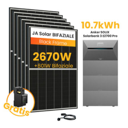 Anker SOLIX Solarbank 3 E2700 Pro, 6-8 Solarmodule - 10.7kWh / mit 6 x 445 Black Frame Solarmodule / Powerness Express