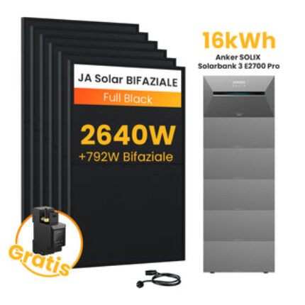Anker SOLIX Solarbank 3 E2700 Pro, 6-8 Solarmodule - 16kWh / mit 6 x 440 Full Black Solarmodule / Selbstabholung