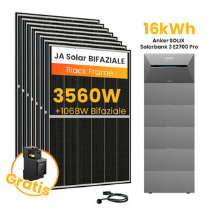 Anker SOLIX Solarbank 3 E2700 Pro, 6-8 Solarmodule - 16kWh / mit 8 x 445 Black Frame Solarmodule / Selbstabholung
