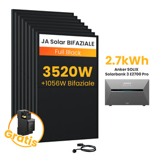Anker SOLIX Solarbank 3 E2700 Pro, 6-8 Solarmodule - 2.7kWh / mit 8 x 440 Full Black Solarmodule / Powerness Express