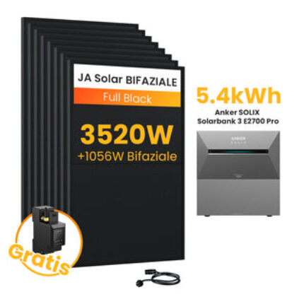Anker SOLIX Solarbank 3 E2700 Pro, 6-8 Solarmodule - 5.4kWh / mit 8 x 440 Full Black Solarmodule / Powerness Express