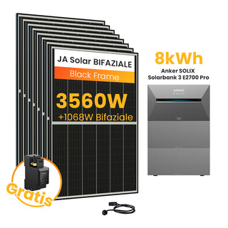 Anker SOLIX Solarbank 3 E2700 Pro, 6-8 Solarmodule - 8kWh / mit 8 x 445 Black Frame Solarmodule / Powerness Express