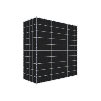 Begrünte Gabione mit Vlies 100 cm x 100 cm x 40 cm (L x H x T), Maschenweite 10 cm x 10 cm, Spirale