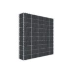 Begrünte Gabione mit Vlies & Sichtschutzstreifen 100 cm x 100 cm x 20 cm (L x H x T), Maschenweite 10 cm x 10 cm, Spirale