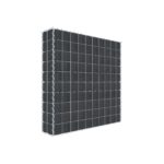 Begrünte Gabione mit Vlies & Sichtschutzstreifen 100 cm x 100 cm x 20 cm (L x H x T), Maschenweite 5 cm x 10 cm, Spirale