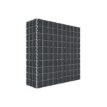 Begrünte Gabione mit Vlies & Sichtschutzstreifen 100 cm x 100 cm x 30 cm (L x H x T), Maschenweite 5 cm x 10 cm, Spirale