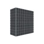 Begrünte Gabione mit Vlies & Sichtschutzstreifen 100 cm x 100 cm x 40 cm (L x H x T), Maschenweite 5 cm x 10 cm, Spirale