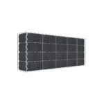 Begrünte Gabione mit Vlies & Sichtschutzstreifen 100 cm x 40 cm x 20 cm (L x H x T), Maschenweite 10 cm x 10 cm, Spirale