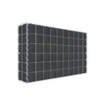 Begrünte Gabione mit Vlies & Sichtschutzstreifen 100 cm x 60 cm x 20 cm (L x H x T), Maschenweite 5 cm x 10 cm, Spirale