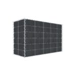 Begrünte Gabione mit Vlies & Sichtschutzstreifen 100 cm x 60 cm x 40 cm (L x H x T), Maschenweite 10 cm x 10 cm, Spirale