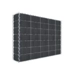 Begrünte Gabione mit Vlies & Sichtschutzstreifen 100 cm x 70 cm x 20 cm (L x H x T), Maschenweite 10 cm x 10 cm, Spirale