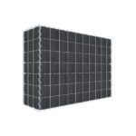 Begrünte Gabione mit Vlies & Sichtschutzstreifen 100 cm x 70 cm x 30 cm (L x H x T), Maschenweite 5 cm x 10 cm, Spirale