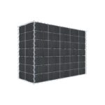 Begrünte Gabione mit Vlies & Sichtschutzstreifen 100 cm x 70 cm x 40 cm (L x H x T), Maschenweite 10 cm x 10 cm, Spirale