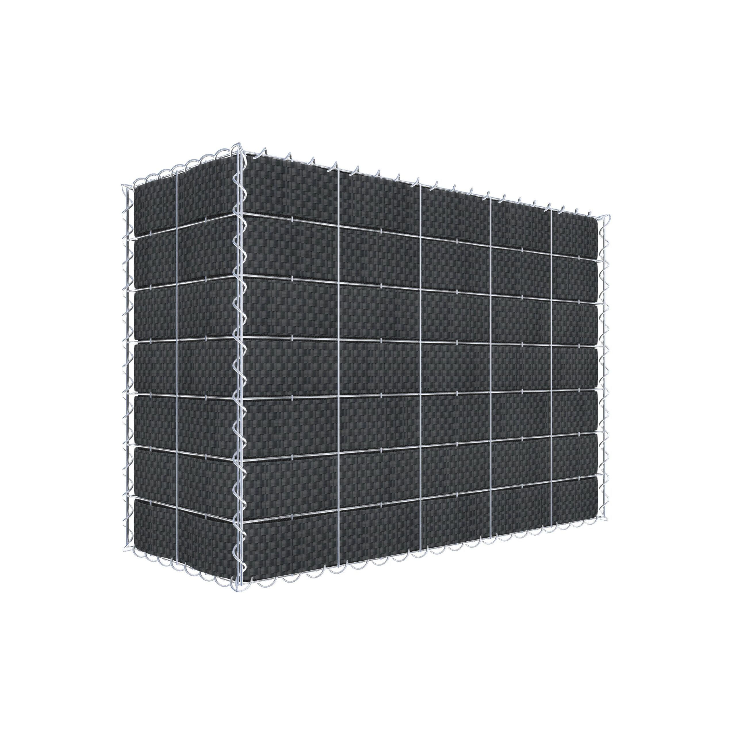 Begrünte Gabione mit Vlies & Sichtschutzstreifen 100 cm x 70 cm x 40 cm (L x H x T)