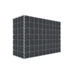 Begrünte Gabione mit Vlies & Sichtschutzstreifen 100 cm x 70 cm x 40 cm (L x H x T), Maschenweite 5 cm x 10 cm, Spirale