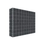 Begrünte Gabione mit Vlies & Sichtschutzstreifen 100 cm x 80 cm x 20 cm (L x H x T), Maschenweite 5 cm x 10 cm, Spirale