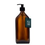 Bernsteinfarbener rechteckiger Seifenspender