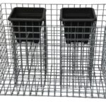 Blumensäule 2er, Höhe 62 cm Grundfläche 92 x 52 cm MW 5 x 5 cm, feuerverzinkt inkl. Topf