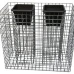 Blumensäule 2er, Höhe 82 cm Grundfläche 92 x 52 cm MW 5 x 5 cm, feuerverzinkt inkl. Topf