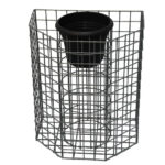 Blumensäule achteckig halb, Höhe 62 cm, MW 5 x 5 cm, feuerverzinkt inkl. Topf