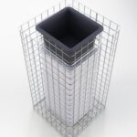 Blumensäule Höhe 82 cm Grundfläche 42 x 42 cm MW 5 x 5 cm, feuerverzinkt inkl. Topf