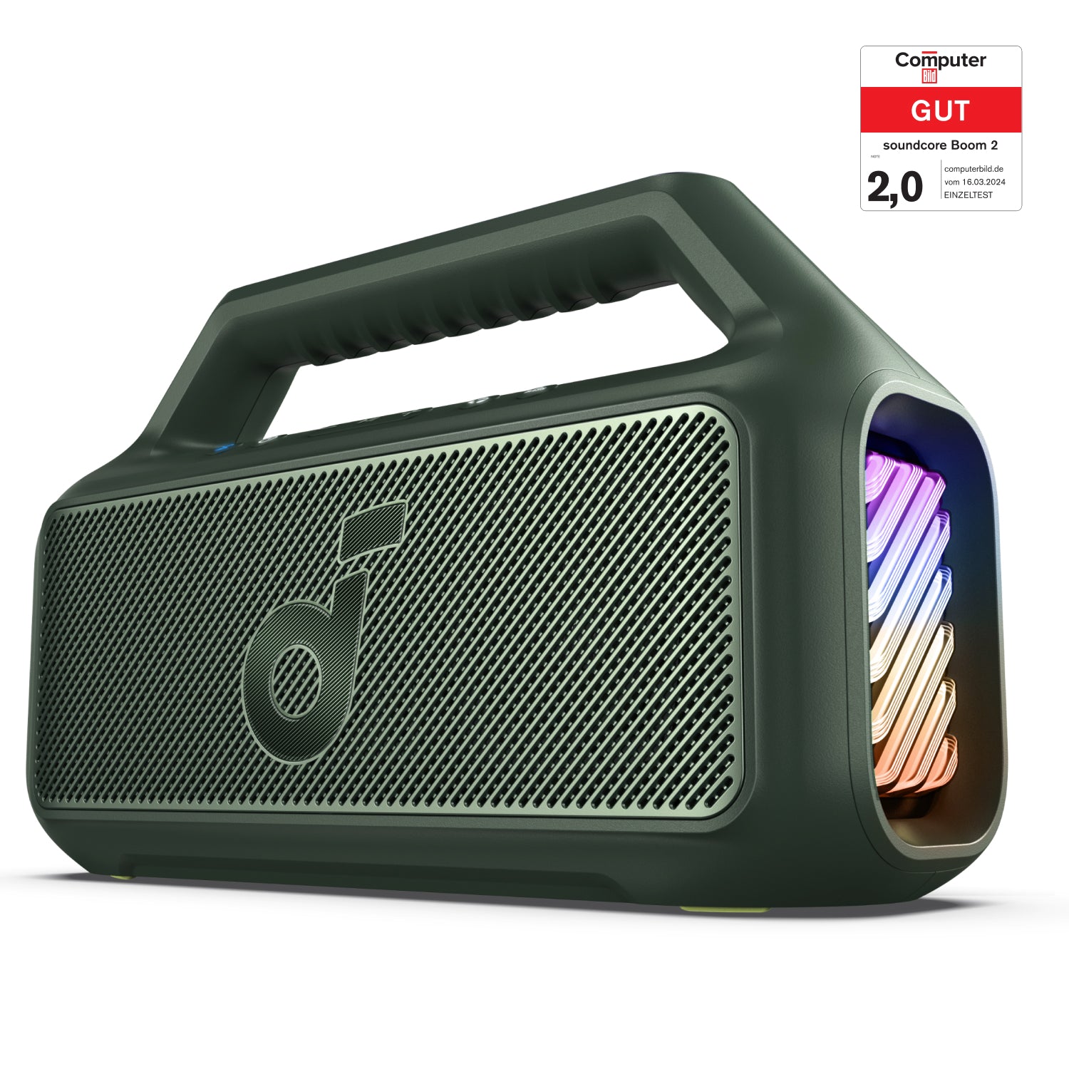 Boom 2 | Tragbarer Bluetooth-Lautsprecher für mehr Bass Outdoor Grün