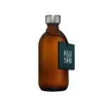 Braune Glasflasche mit Deckel