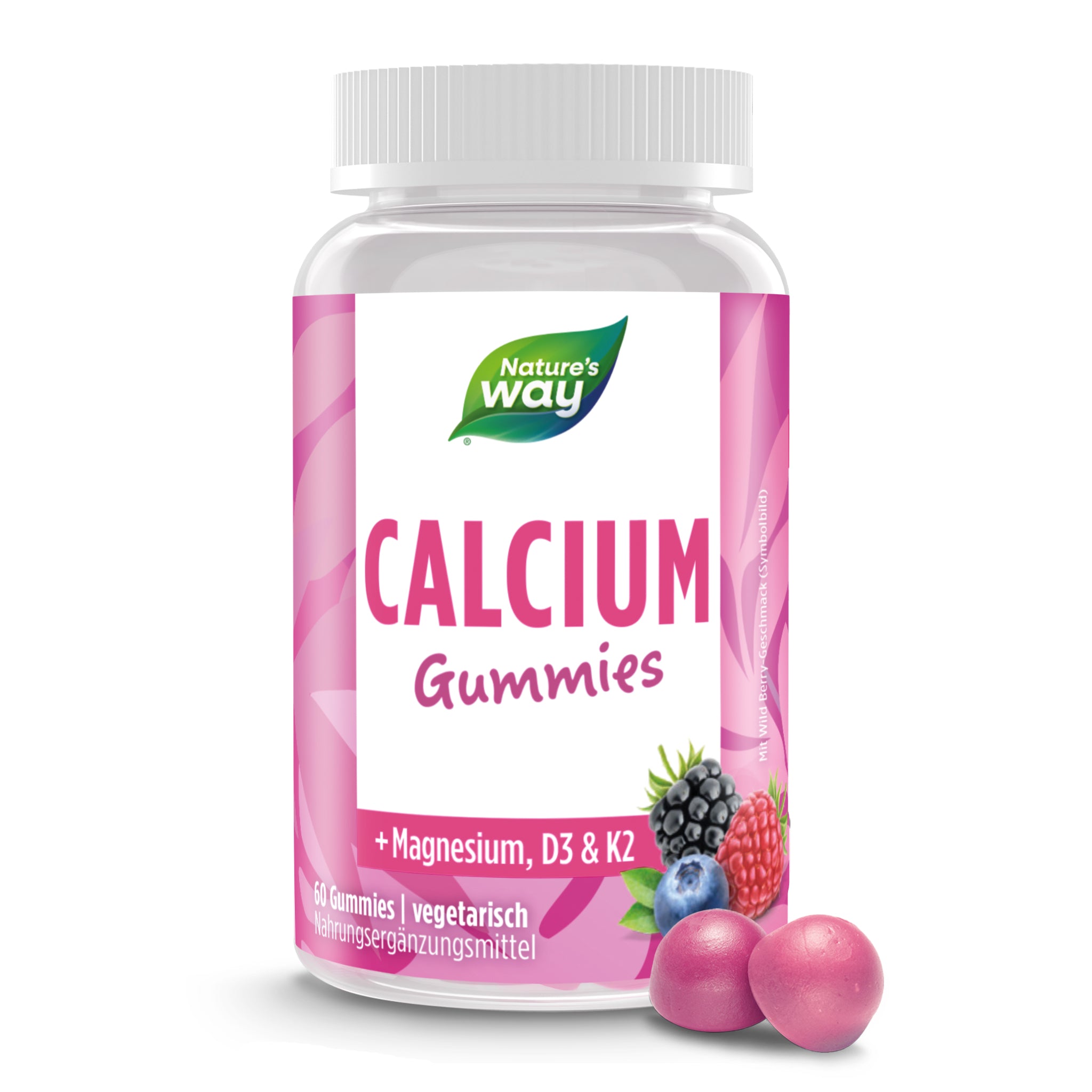 Calcium Gummibärchen für Erwachsene & Kinder I 500 mg Calcium I Wild Berry Geschmack I vegetarisch I 60 Stk Calcium Gummibärchen für Erwachsene & Kinder I 500 mg Calcium I Wild Berry Geschmack I vegetarisch I 60 Stk - Image 1