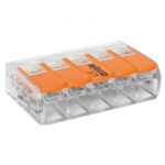 COMPACT-Verbindungsklemme für alle Leiterarten 5-polig transparent