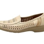 Damen Slip on Flache Schuhe Beige 42