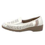 Damen Slip on Flache Schuhe Weiß 37