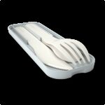 Das Besteck Set aus biologisch abbaubarem Kunststoff - monbento MB Pocket Color Natural Cream