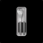 Das Besteck Set für unterwegs 2.0 - monbento MB Slim Box Essstäbchen schwarz Onyx