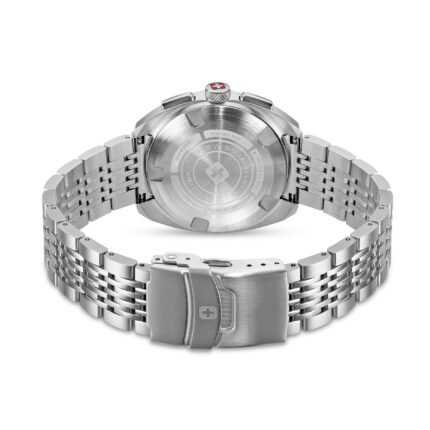 DEFENDER 42mm Stainless Steel Silver/Black Herren Armbanduhr Chronograph Swiss Made