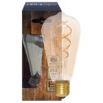 Dekoratives Spiral-LED Leuchtmittel 1800K, gold getönt, 5W Edison