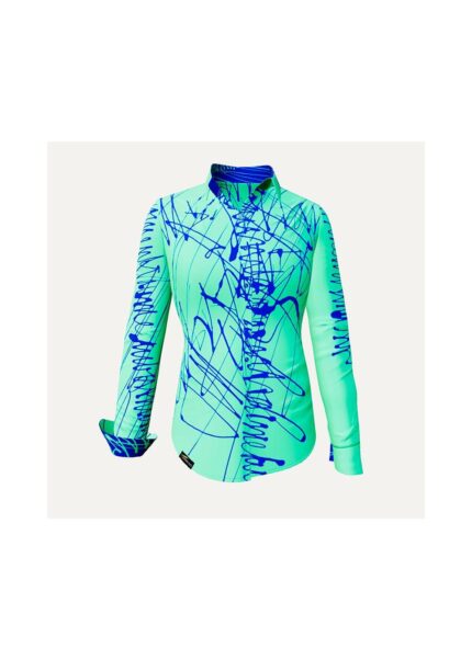 DENADA MINT - Türkise Bluse mit blauen Strichen - GERMENS