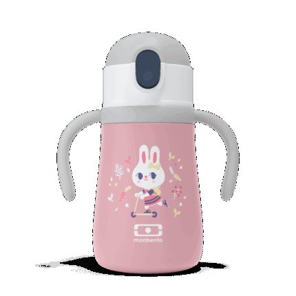 Die isolierte und anpassbare Flasche für Kinder - monbento MB Stram rosa Bunny