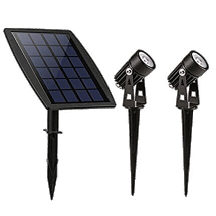 Doppelter Spot mit Sonnenkollektor 2x70LM 2x1W IP65